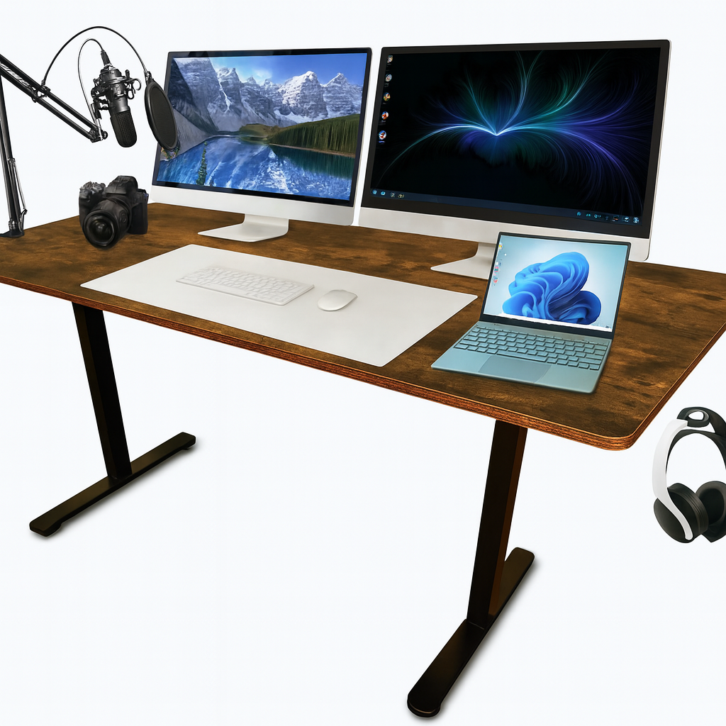 44"/55" Adjustable Electric Desk Computer Home Office Table Power Outlet