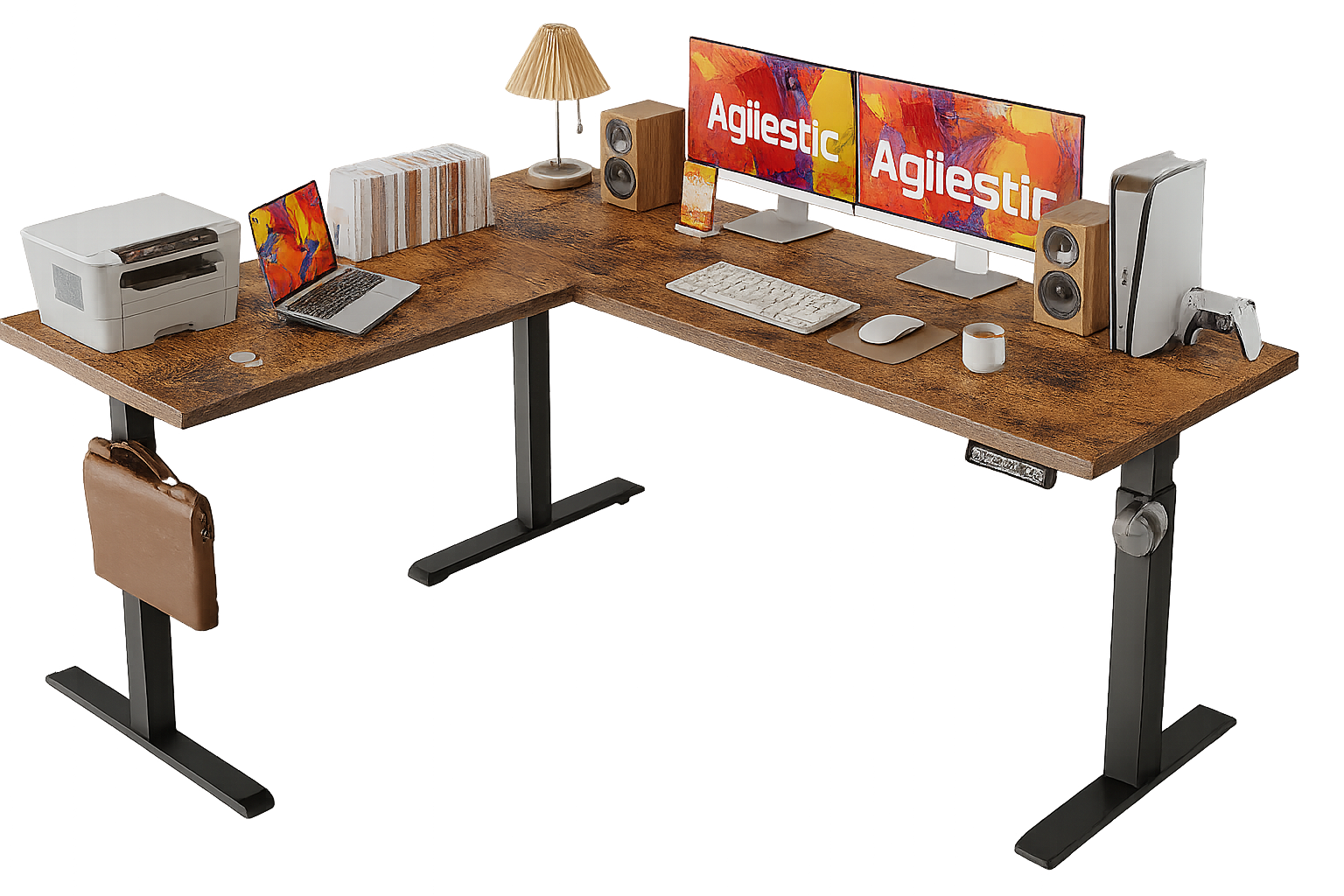 59 Inch L Shaped Standing Desk Adjustable Height, Electric Corner Standing Desk