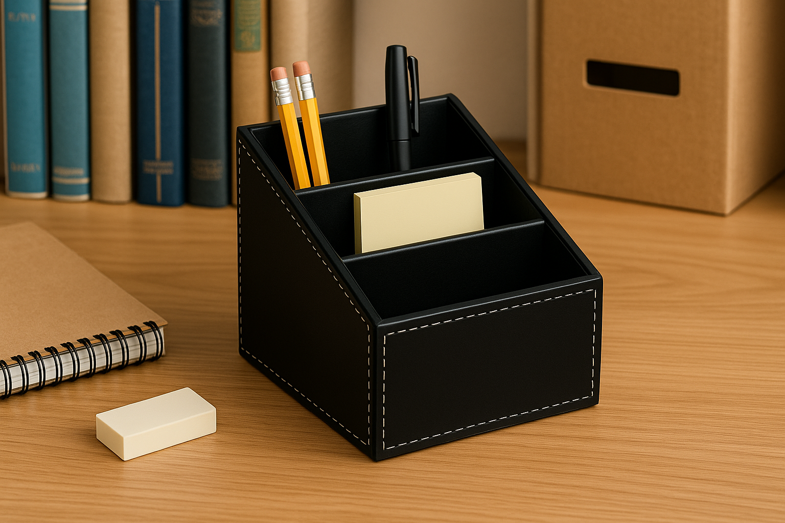 Luxury Leather Desk Organizer thumbnail 3
