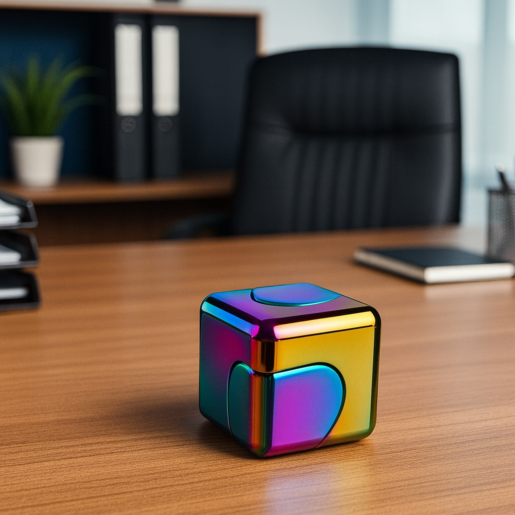 Alloy Cube Spinner Fingertip Gyroscope Fidget Anti Stress Toy thumbnail 2