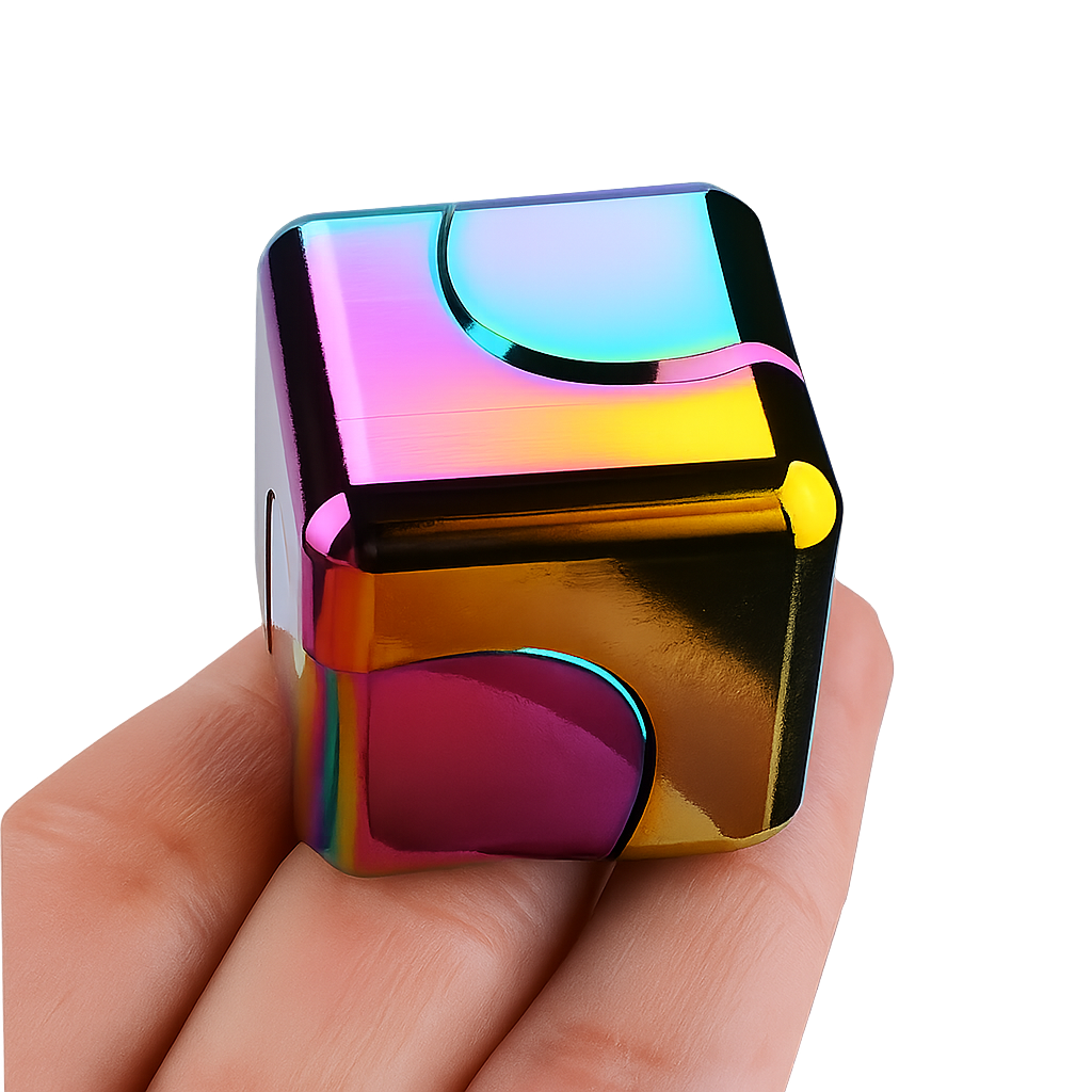 Alloy Cube Spinner Fingertip Gyroscope Fidget Anti Stress Toy