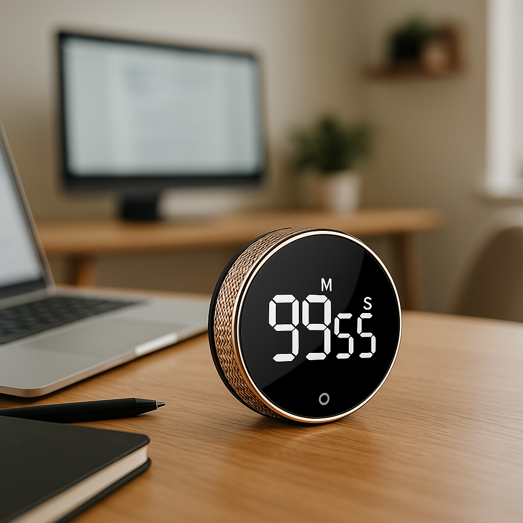 BlueSnail Kitchen Timer with LED Digital Display Smart Efficana for Home Classroom Gym Office, Volume and Brightness Adjustable Productivity Timer (Rose Gold) thumbnail 3