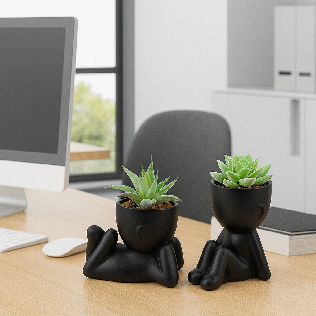 Der Rose Set of 2 Fake Plants Artificial Succulent Plants for Office Desk thumbnail 2