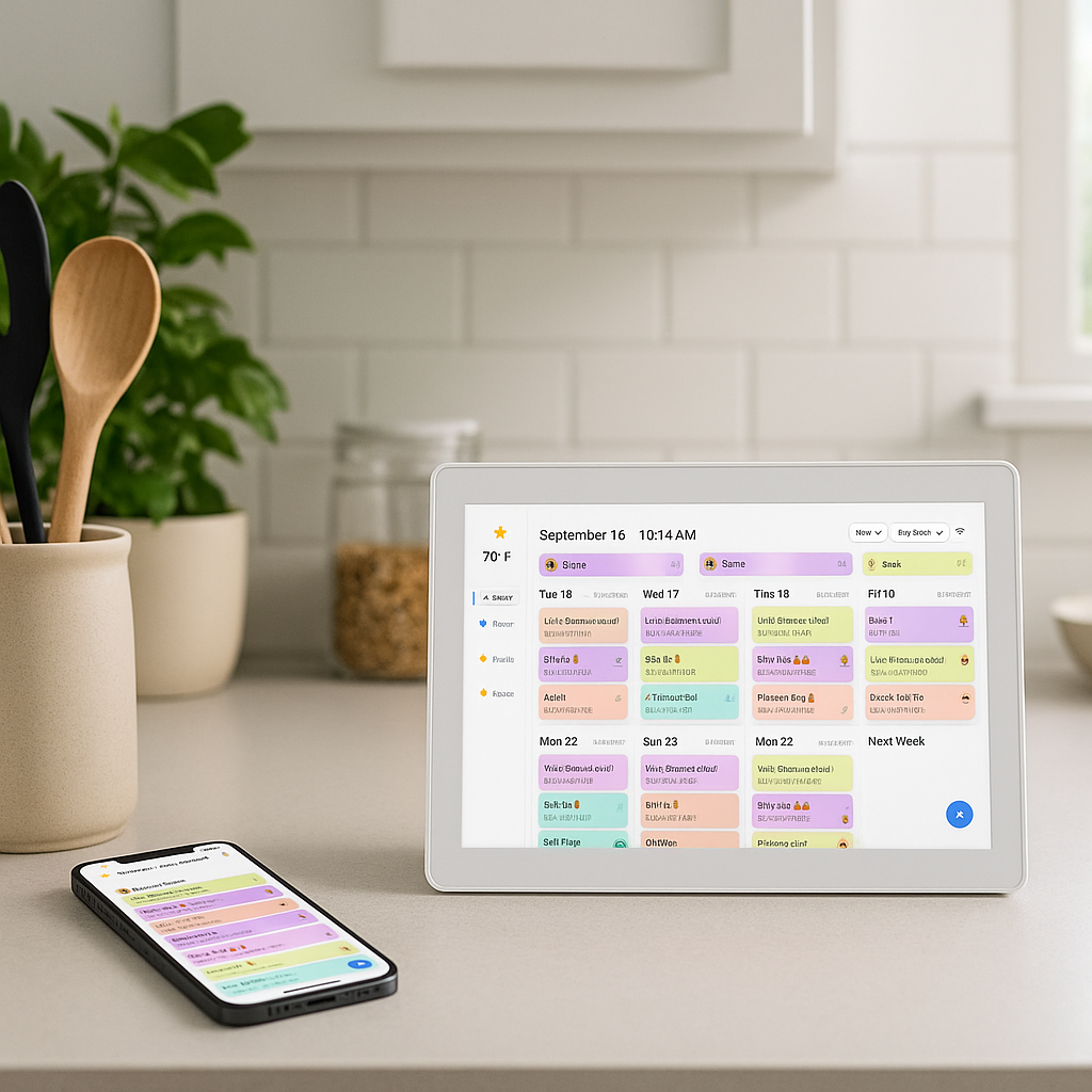 Canupdog 15.6 Inch Digital Calendar, Electronic Planner & Chore Chart with 1920x1080P IPS Touchscreen, Task Rewards System, Interactive Display for Family Schedules thumbnail 4