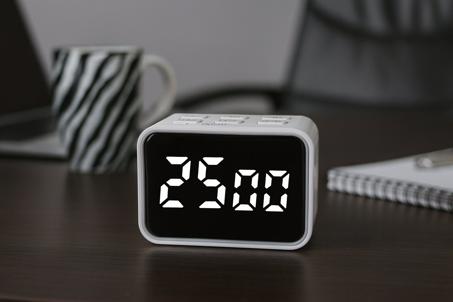 Digital Timer with LED Display, Preset Memory Functions, USB Rechargeable - White thumbnail 2