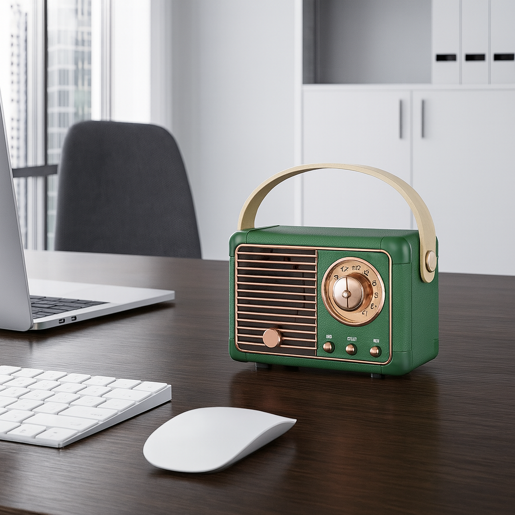 Dosmix Retro Bluetooth Speaker - Vintage Portable Speaker thumbnail 2