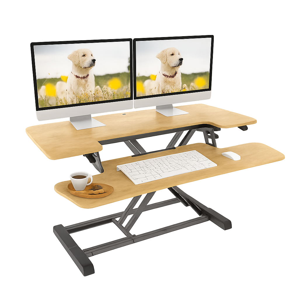 FLEXISPOT Standing Desk Converter 35" Height Adjustable with Keyboard Tray