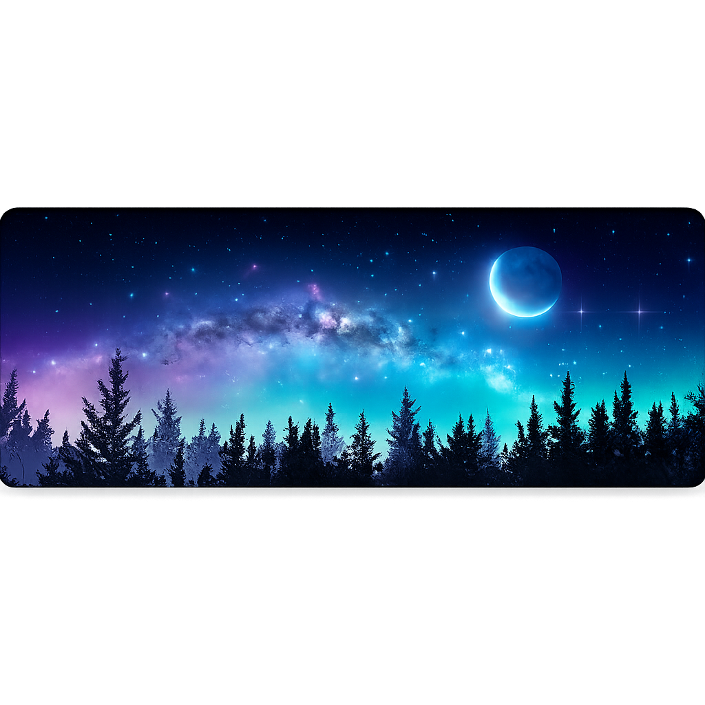 Forest Moon Print Large Desk Mat Mouse Pad Extended Gaming Mat