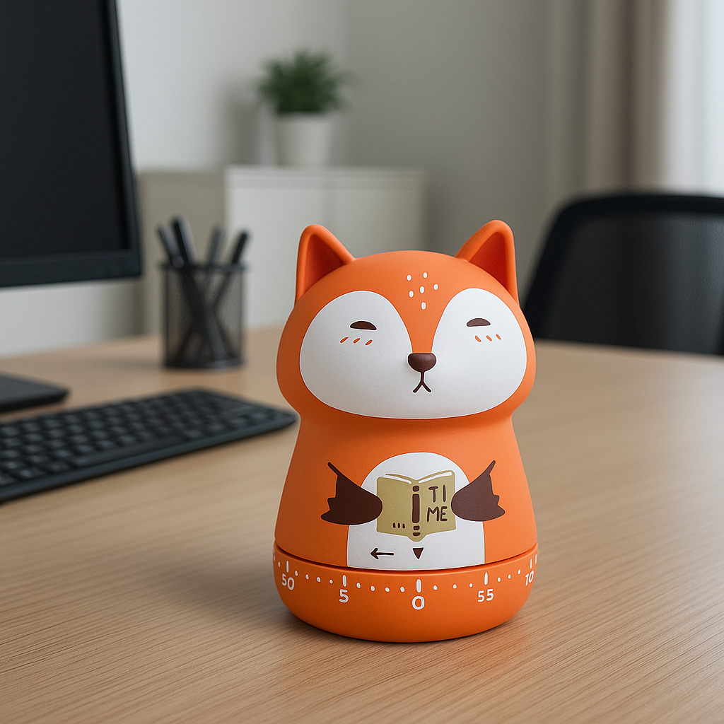 NUOSWEK Mechanical Kitchen Timer, Cute Animal Wind Up 60 Minutes Manual Countdown for Kids, Classroom, Home, Study and Cooking (Orange Fox) thumbnail 2