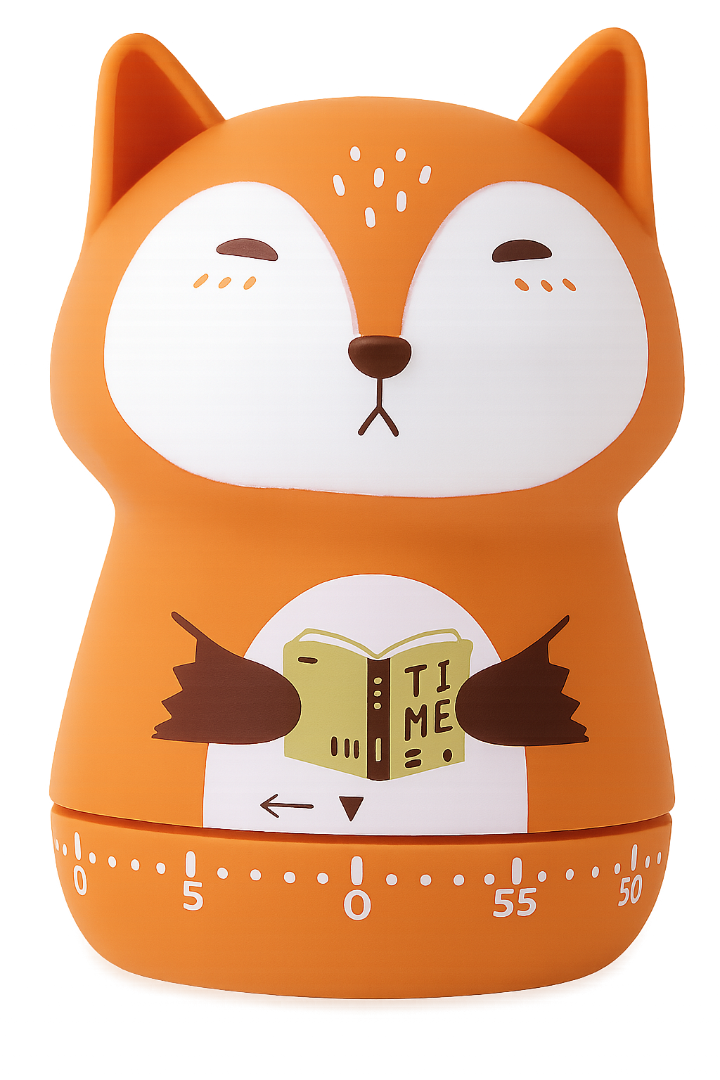 NUOSWEK Mechanical Kitchen Timer, Cute Animal Wind Up 60 Minutes Manual Countdown for Kids, Classroom, Home, Study and Cooking (Orange Fox)