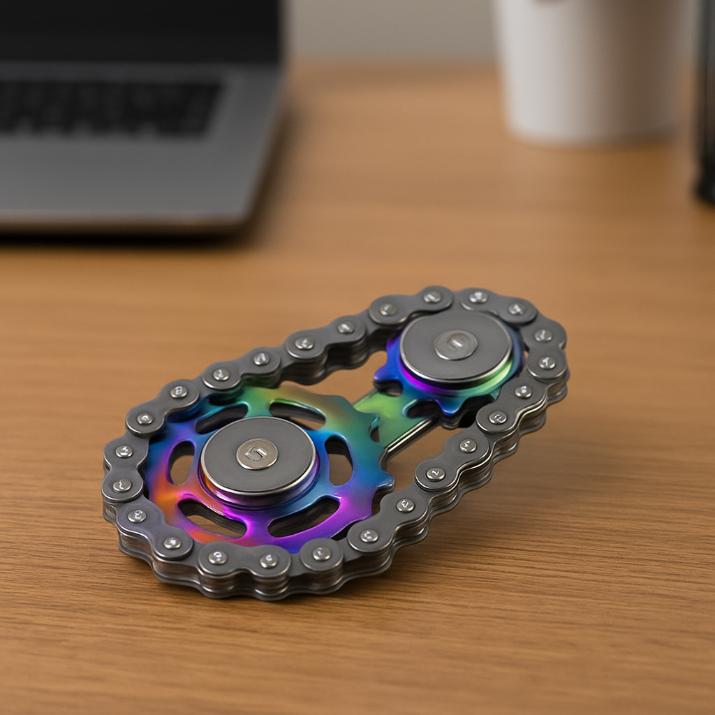 Gear Fidget Sprockets Hand Roller Metal Cool Finger Fidget Spinner Chain EDC Toy thumbnail 2