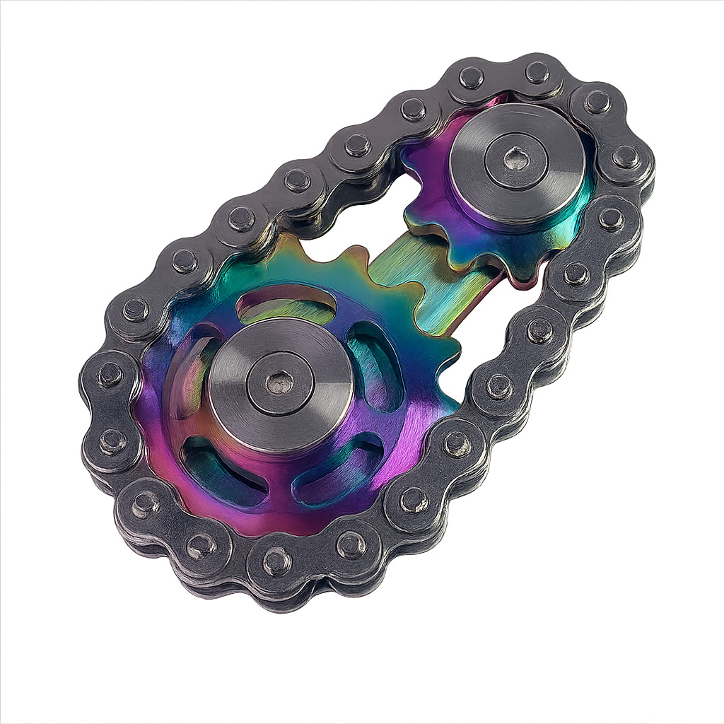 Gear Fidget Sprockets Hand Roller Metal Cool Finger Fidget Spinner Chain EDC Toy