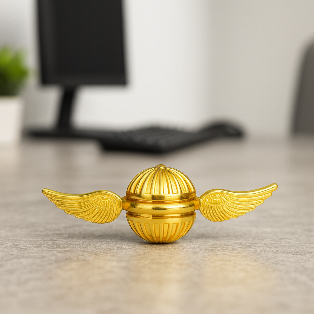 Gold Fidget Spinner Magic Orb - Winged Anxiety Stress Relief Toy thumbnail 2