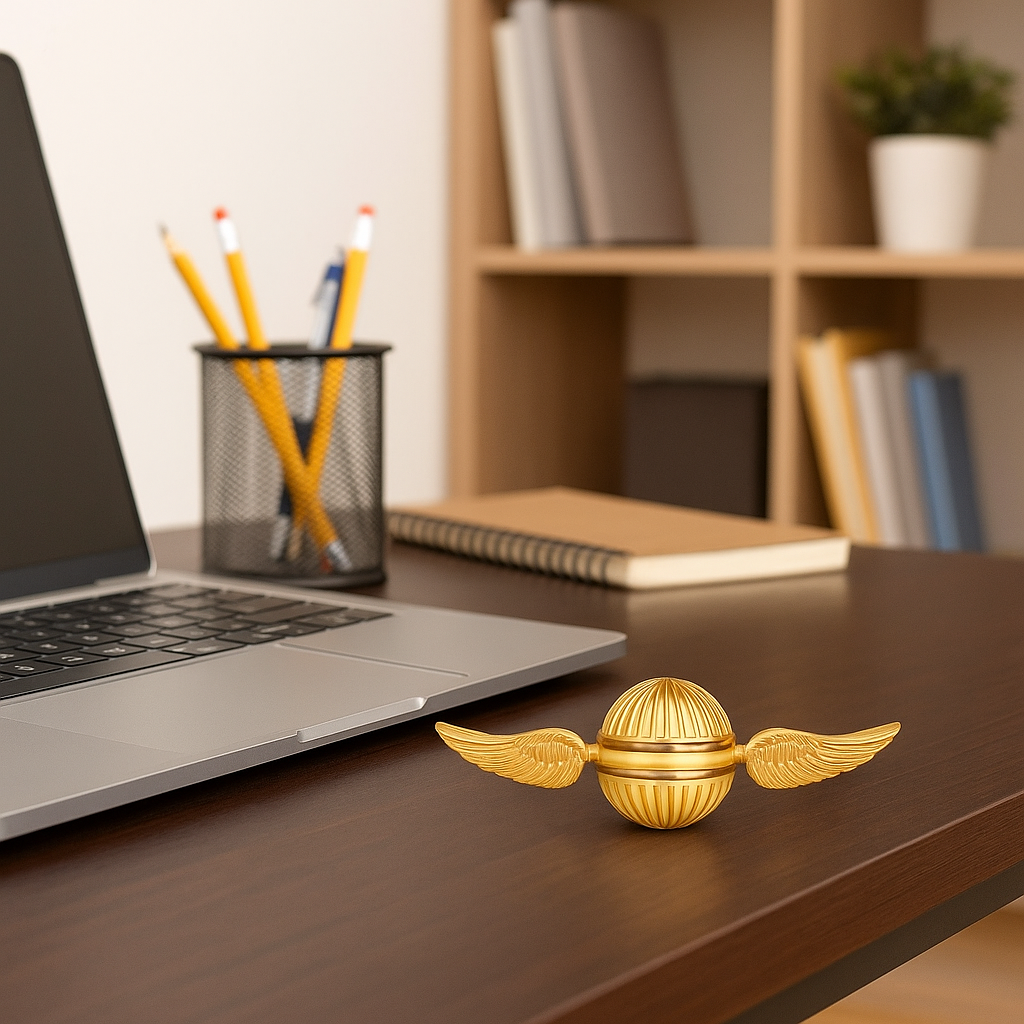 Gold Fidget Spinner Magic Orb - Winged Anxiety Stress Relief Toy thumbnail 3