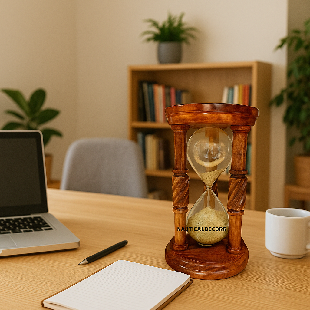 Hourglass Timer, Sand Clock, Wooden Sand Timer, Home Decorative Large Size 8" thumbnail 3
