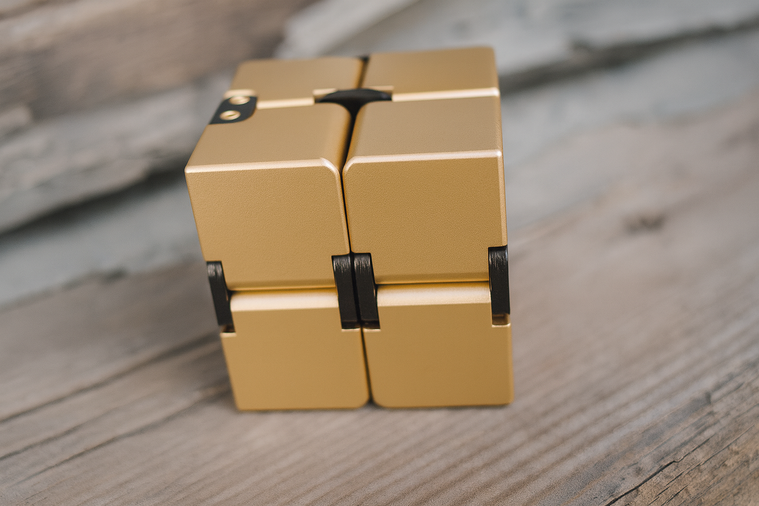 Gold Metal Aluminum Infinity Cube Fidget Toy thumbnail 2