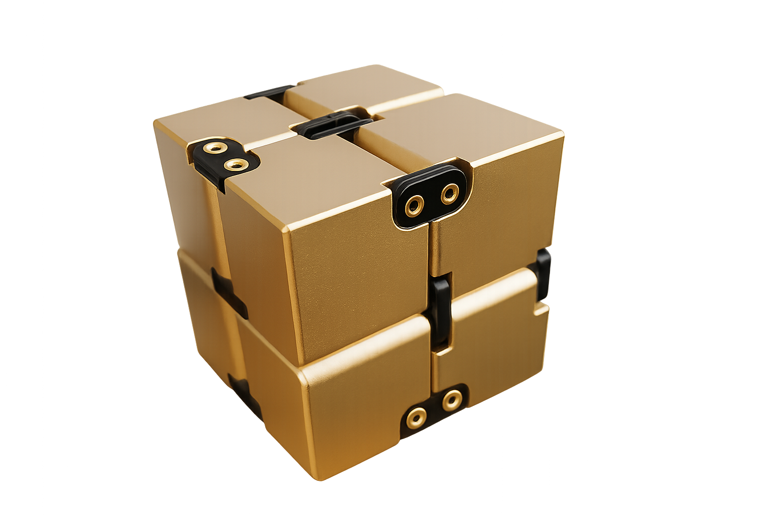Gold Metal Aluminum Infinity Cube Fidget Toy
