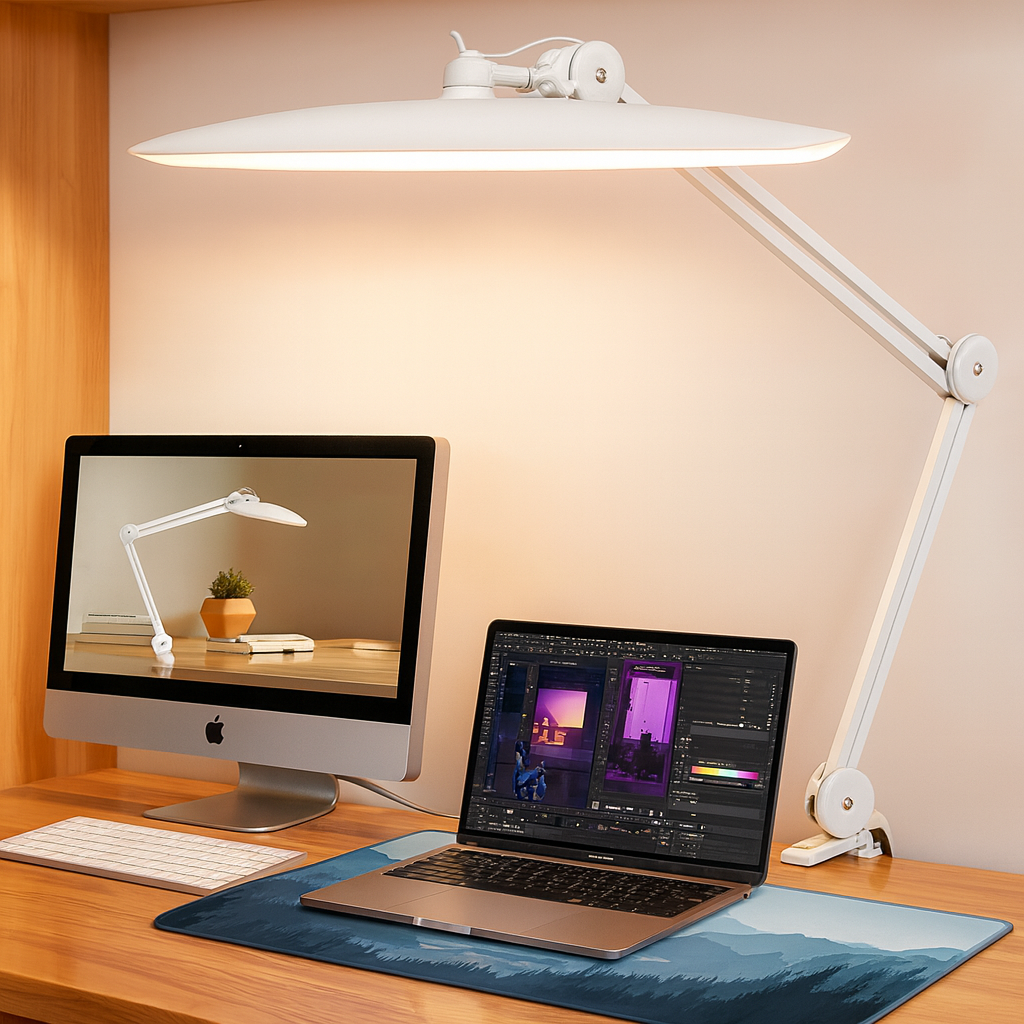 LED Desk Lamp with Clamp - Eye Caring Architect Desk Light for Home Office