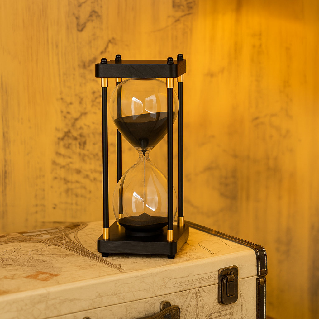 Large Sand Timer, Hourglass Timer 60 Minutes, Vintage Wooden Hour Glass Blue thumbnail 2