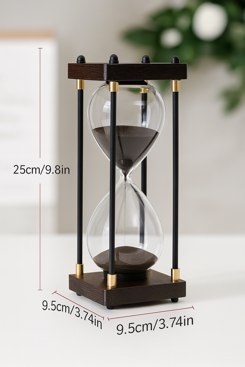 Large Sand Timer, Hourglass Timer 60 Minutes, Vintage Wooden Hour Glass Blue thumbnail 3
