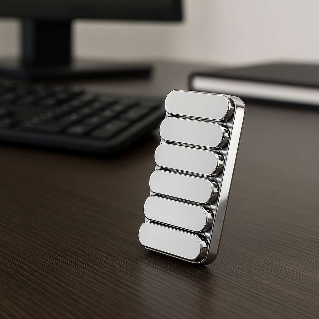 Metal Fidget Slider Haptic Clicker with 3 Noise Levels - EDC Brick Blocks Fidget Toy thumbnail 2