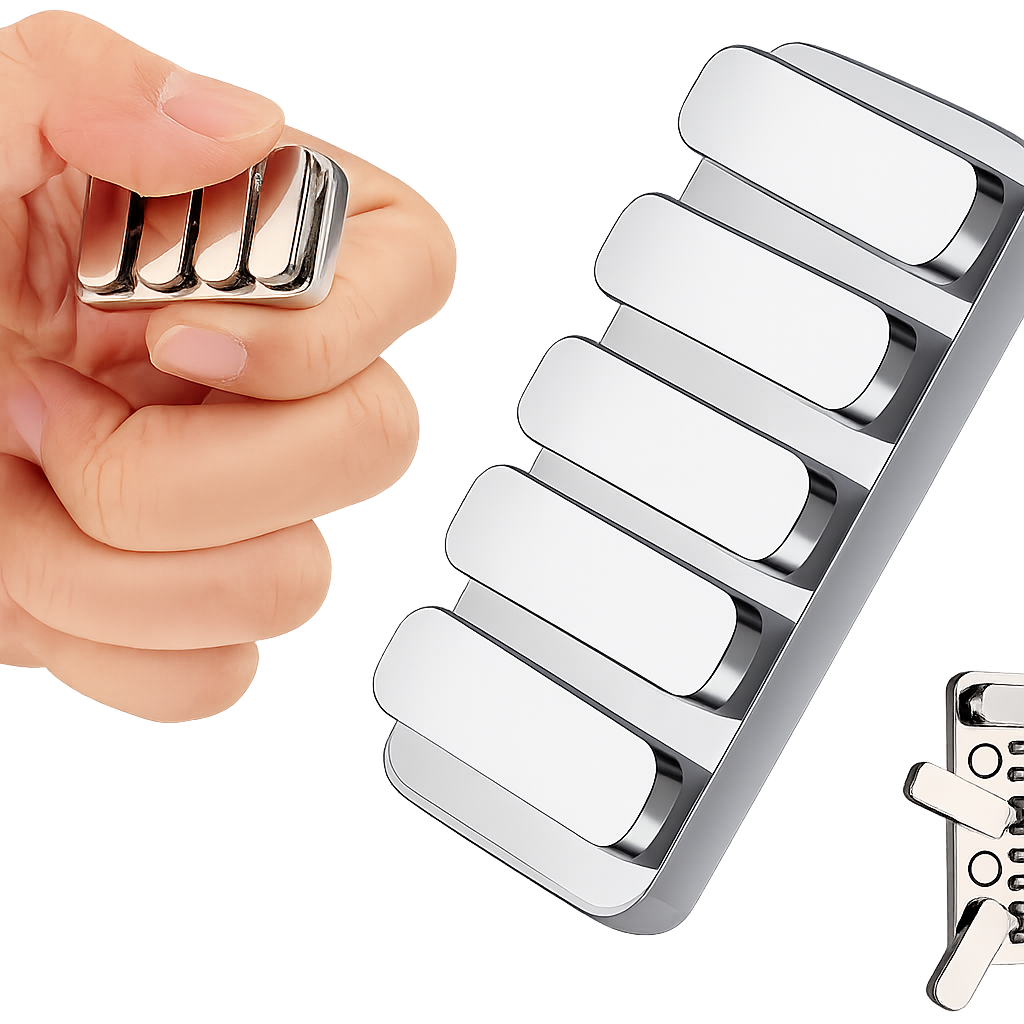 Metal Fidget Slider Haptic Clicker with 3 Noise Levels - EDC Brick Blocks Fidget Toy