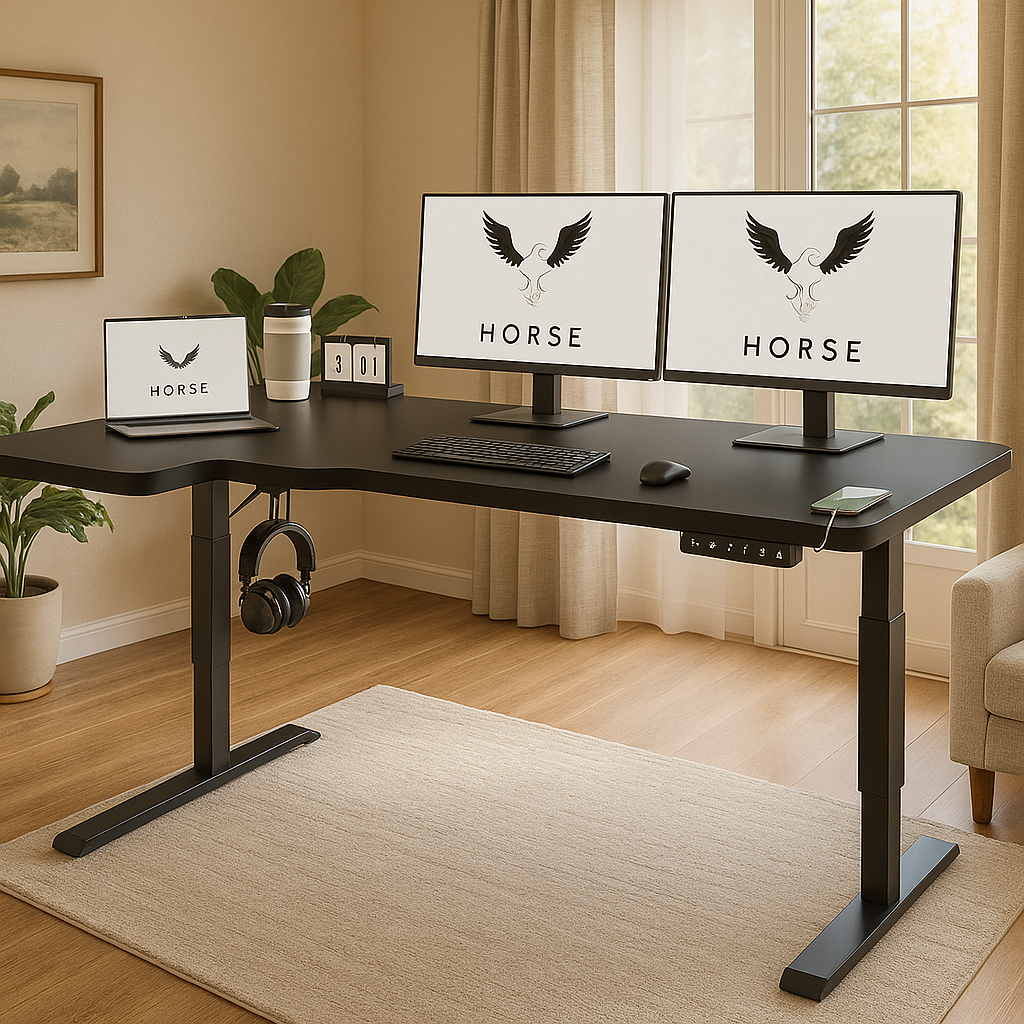 Modernchamp 59" L-Shaped Electric Standing Desk Height Adjustable Lifting Table thumbnail 3