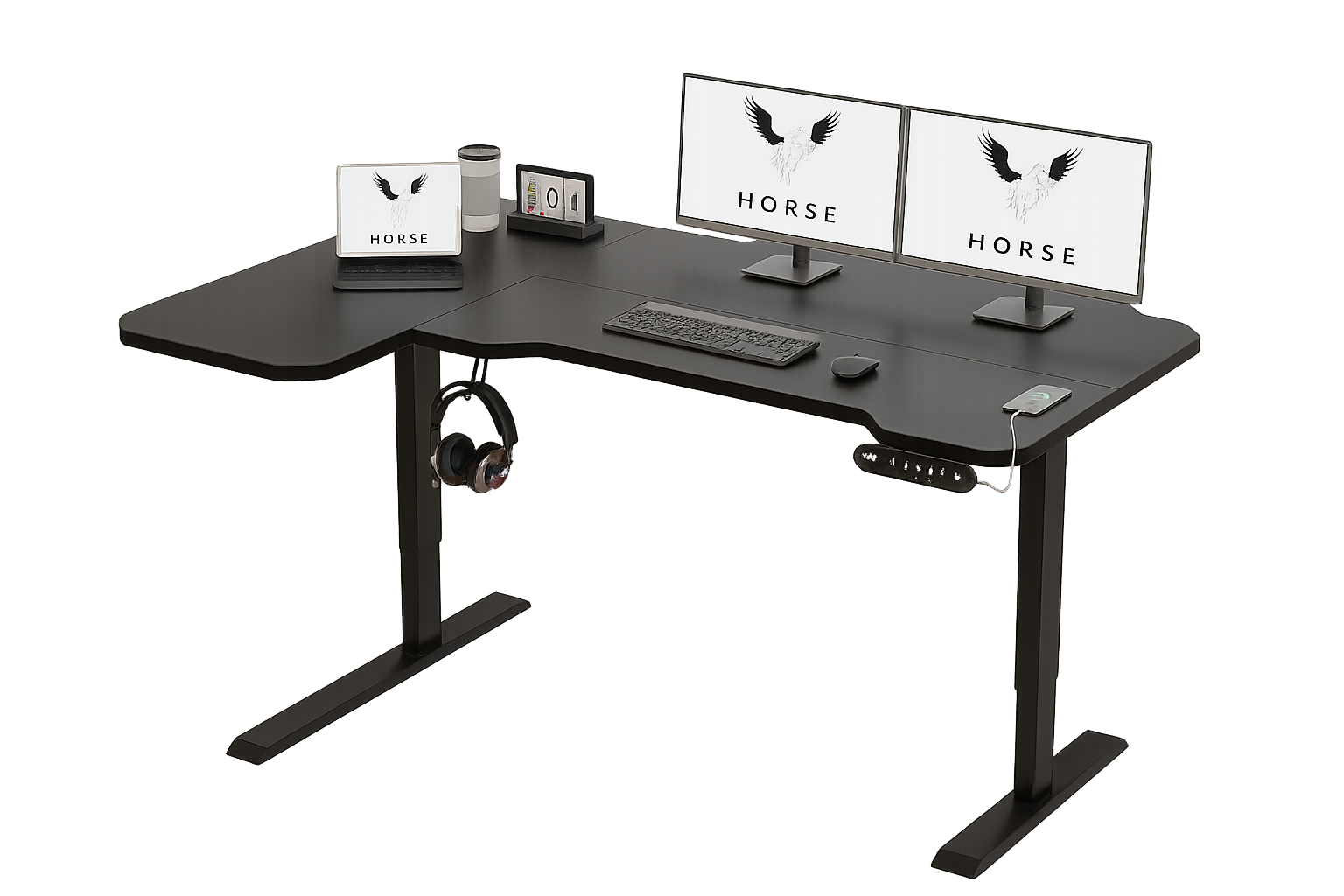 Modernchamp 59" L-Shaped Electric Standing Desk Height Adjustable Lifting Table