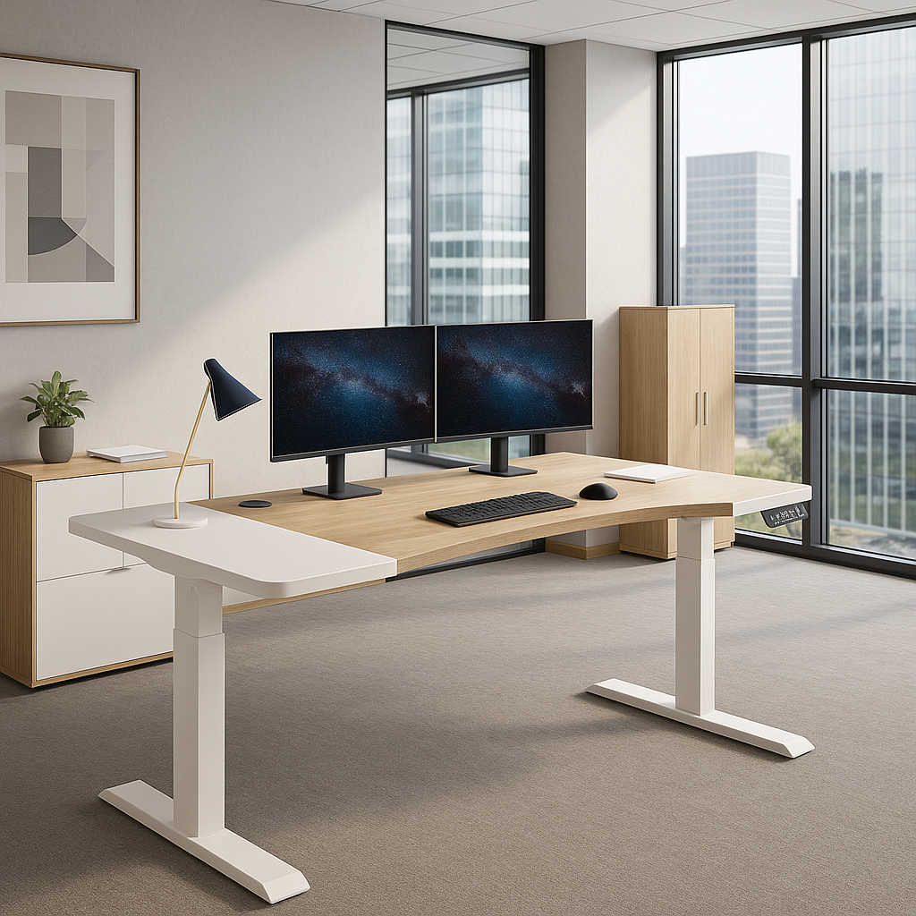 63" Modernchamp Electric Dual Motor Sit Standing Desk Height Adjustable Table thumbnail 2