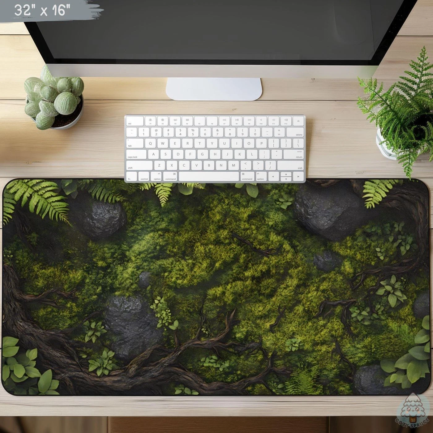 Moss Forest Floor Desk Mat