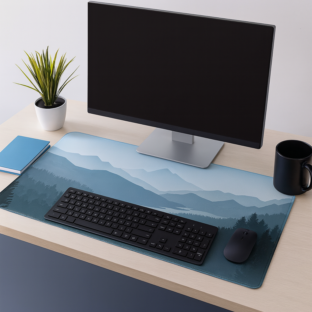 Extended Large Gaming Mouse Pad - Mountain Forest Landscape Design thumbnail 2