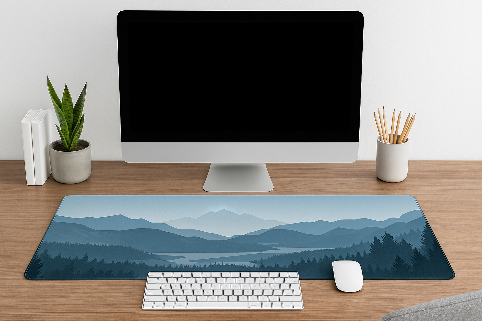 Extended Large Gaming Mouse Pad - Mountain Forest Landscape Design thumbnail 3