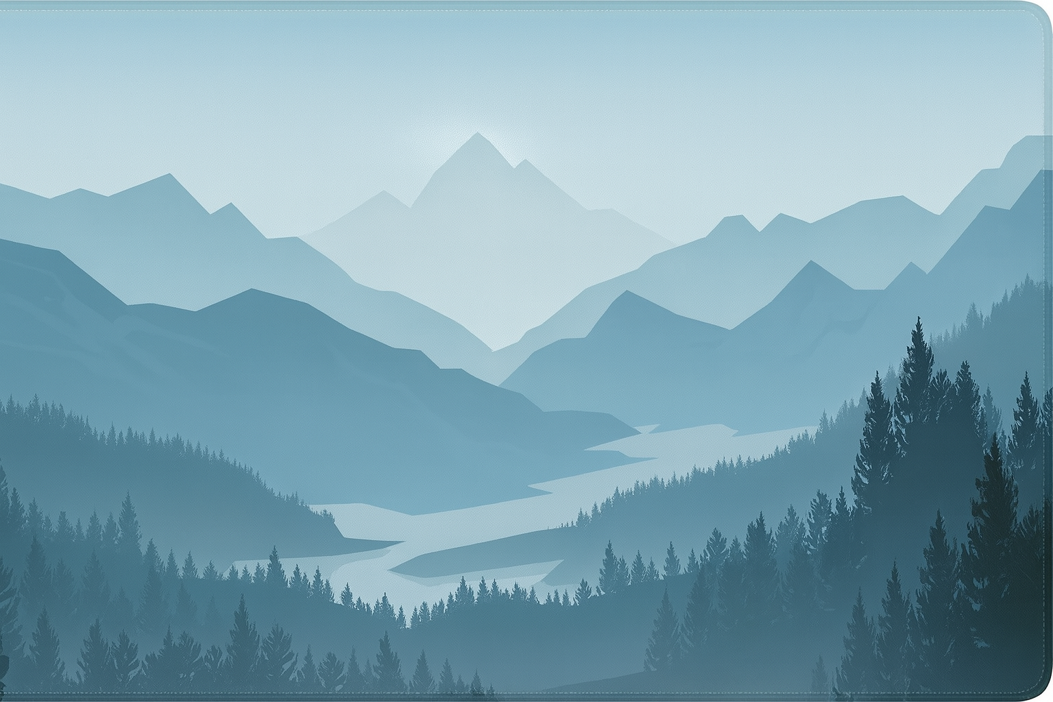 Extended Large Gaming Mouse Pad - Mountain Forest Landscape Design