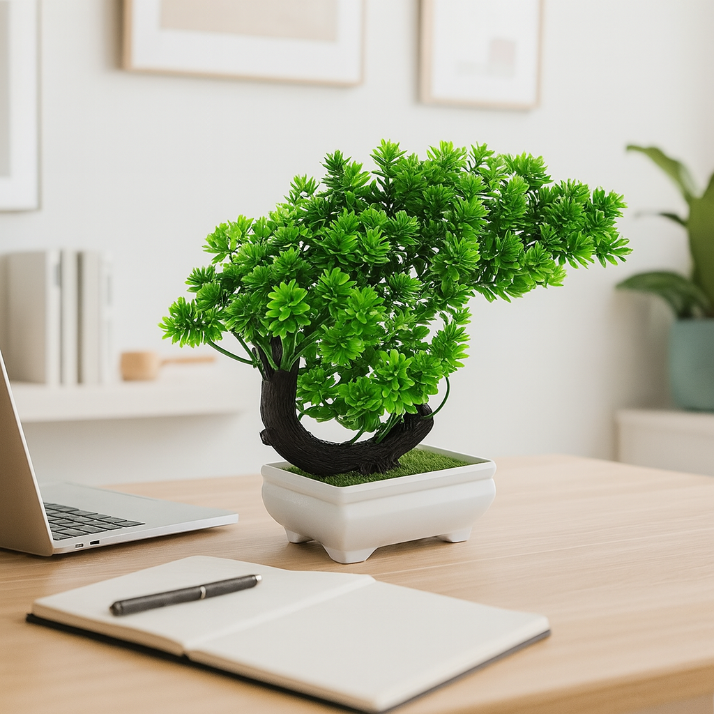 PRETYZOOM Realistic Artificial Green Bonsai Tree Premium Simulation Potted Plant thumbnail 3