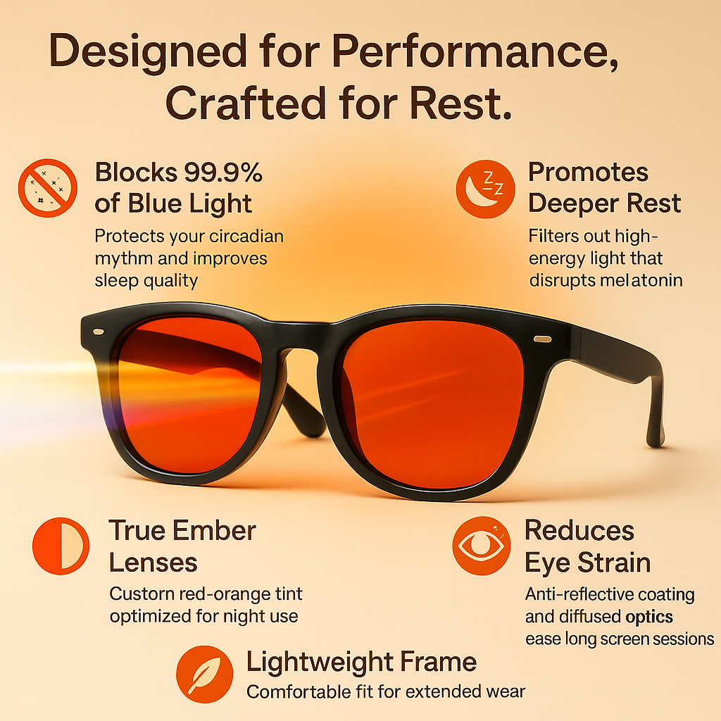 Premium Red Lens 99.9% Blue Light Blocking Glasses for Men & Women thumbnail 3