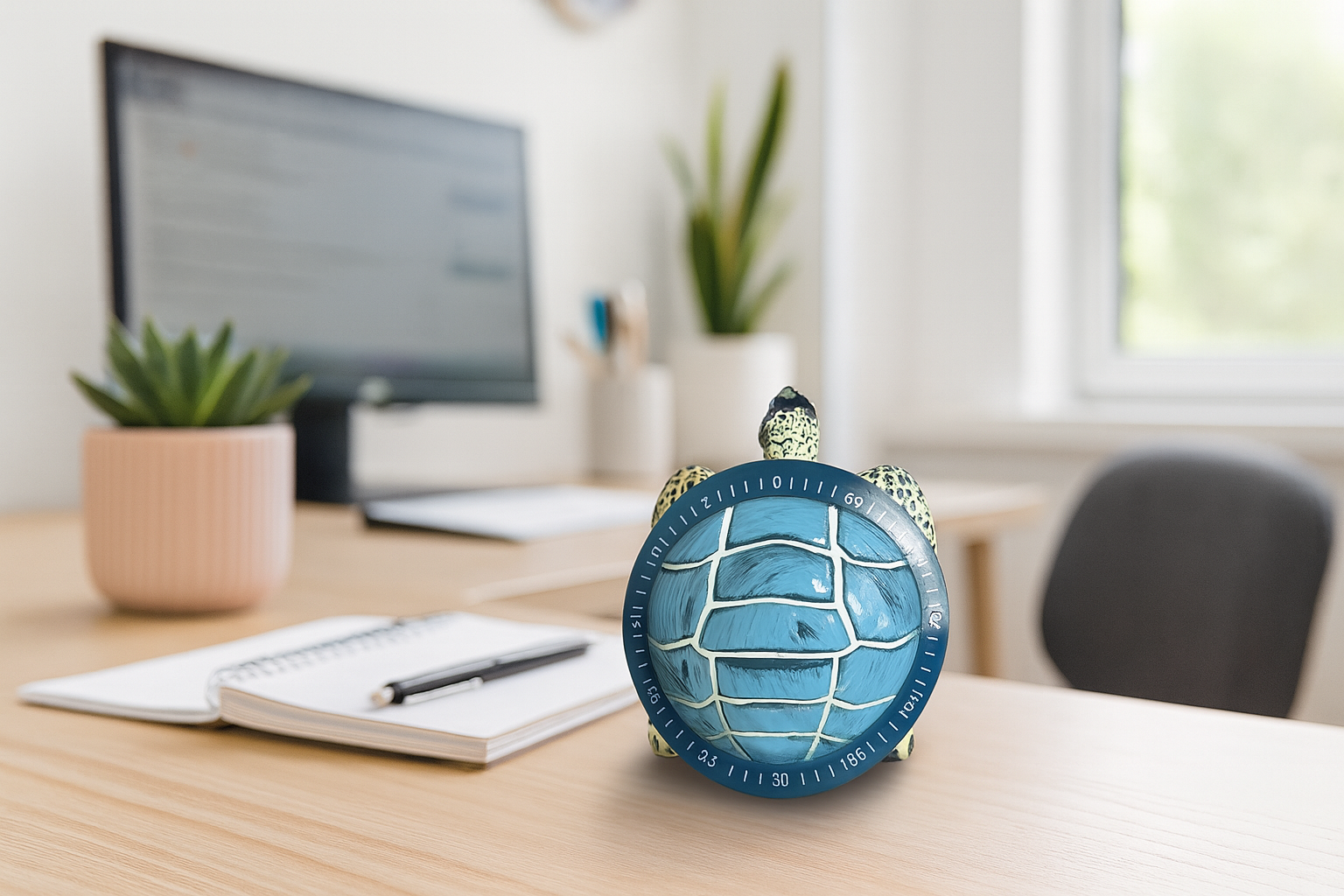 Visual Timer, Cute Clock Kitchen Magnets, Turtle Manual Timer, Loud Alarm Alert, Easy Turn Function, Time Management Tool, Mechanical Countdown for Household Classroom Office thumbnail 3