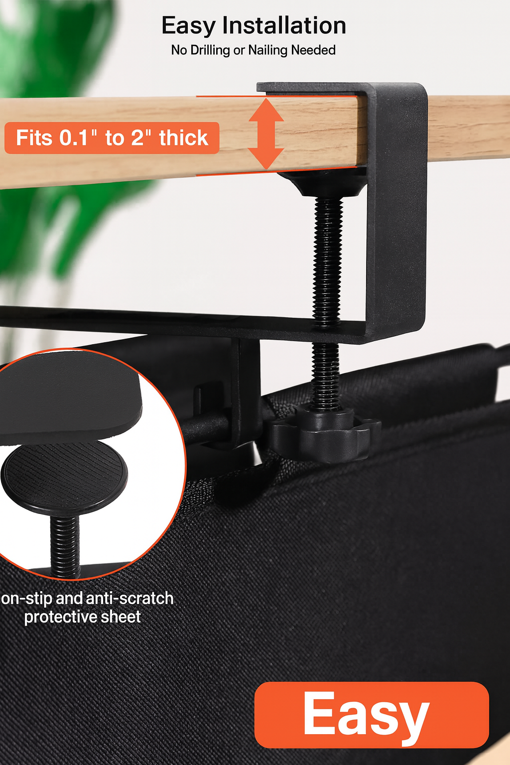 Under Desk Cable Organizer with Clamp thumbnail 3