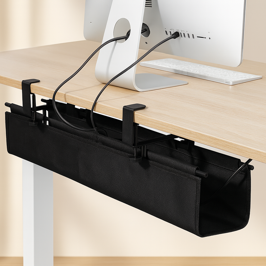 Under Desk Cable Organizer with Clamp