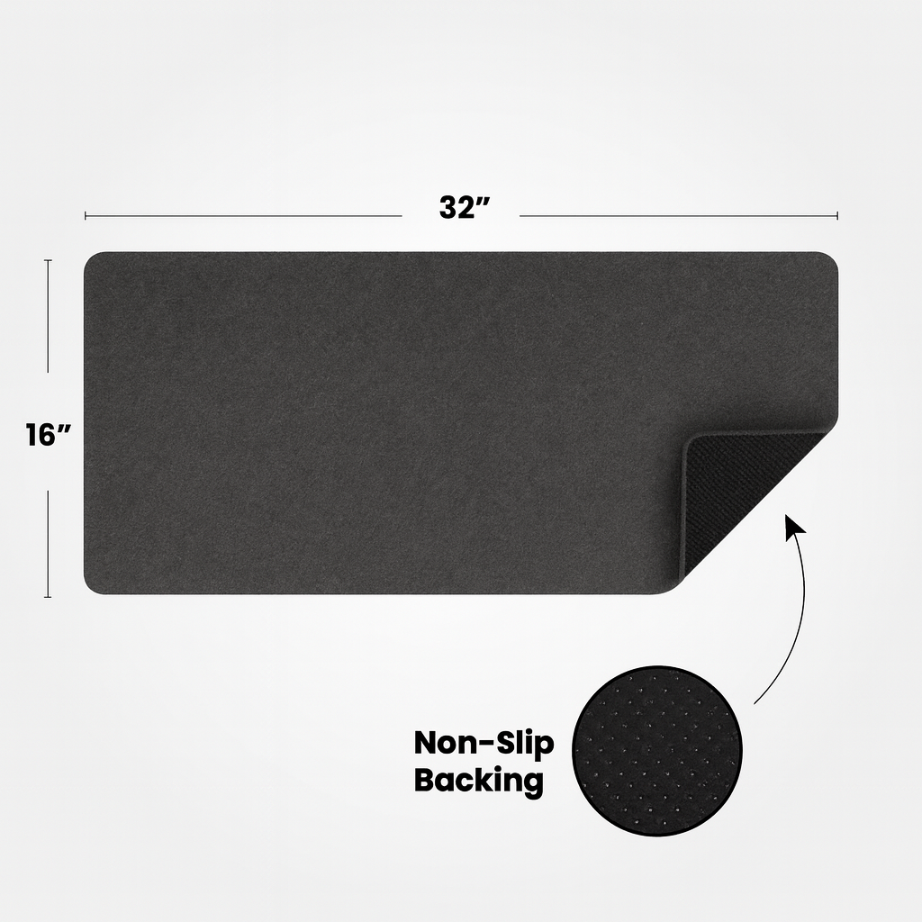 Premium Real Wool Felt Desk Mat with Non-Slip Backing thumbnail 2
